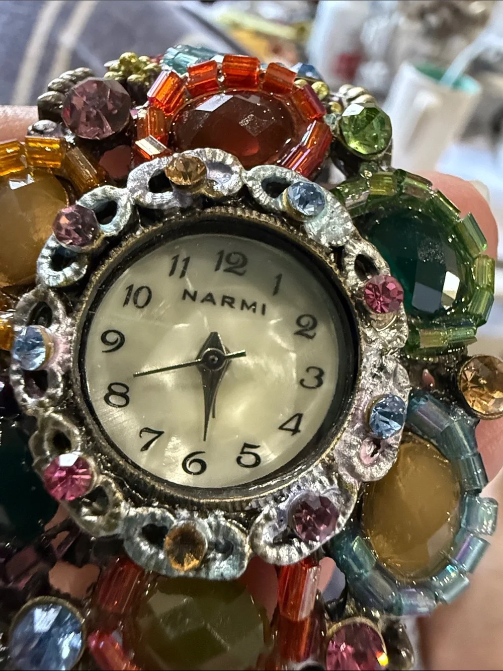 Vtg Narmi jeweled watch